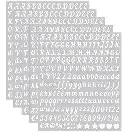 5 Sheets Small 0.5" White Vinyl Alphabet Stickers – 1000 PCS Self Adhesive ABC Letters & Numbers for DIY Crafts, School Projects, Journals, Art and Office Use Notebook, Classroom Decor（White）