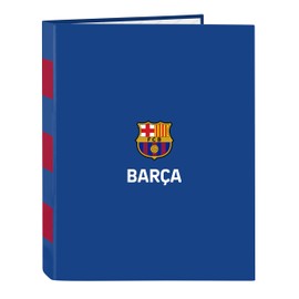 Safta FC Barcelona 2nd Team Folder with Folios 4 Rings Ideal for Children of Different Ages Comfortable and Versatile Quality and Resilience 26.5 x 33 cm Blue and Burgundy, Blue/Grenade, Casual