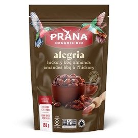 Prana Alegria | Organic Hickory BBQ Almonds | 150g | Gluten Free | Organic | Vegetarian | Non-GMO