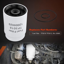 6.6L Duramax Filter Set –TP3018, PF2232, 29539579 Fuel/Oil/Transmission Filters Compatible with 2001-2016 Chevy Silverado/GMC Sierra 2500 3500 HD Diesel Engine