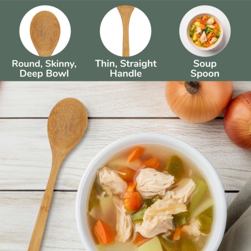 BambooMN Brand - Solid Bamboo Deluxe Dinner Spoon - 30