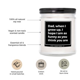 You Nique Designs Dad Birthday Gift from Son, Daughter - Funny Dad Candle Fathers Day from Daughter Son, Kids, Cool Presents, Ideas for Daddy, Natural White Soy Wax, 9 Oz (Eucalyptus & Spearmint)