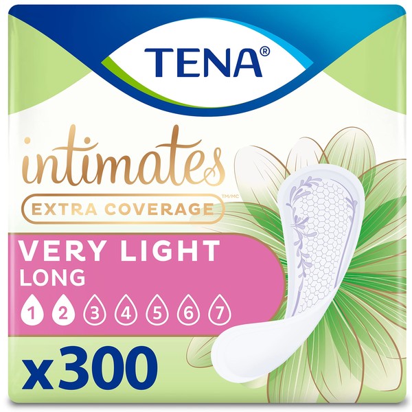 TENA Incontinence Liners for Women, Very Light Absorbency, Extra Coverage, Intimates - 300 Count