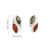 Amber Earrings - Baltic Honey and Green Amber Stud Earrings
