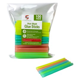 ETOHUITECH Glow-in-The-Dark Hybrid Glue Sticks, EVA Material, for DIY Crafts General Repair and Glueing Projects, Pack of 100, 5 Colours 0.27in*4in