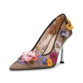 Betsey Johnson Women's Aimey Pump, Black Floral, 9