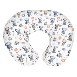 Watercolor Robots Baby Nursing Pillow Covers for Boy Girl Cute Robotic Character Nursery Feeding Pillowcase for Breastfeeding Pillows Mechanic Robots Soft Stretchy Slipcovers for Newborn Infant