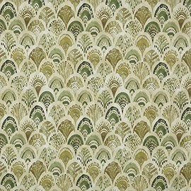 Kt KILOtela - Digital Printed Canvas Fabric - Half Panama 100% Organic Cotton, Oeko-Tex Standard 100 - Fabric 100 cm Length x 280 cm Width | Baleira Scales - Green ─ 1 metre