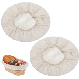 Ymapinc 2Pcs Bread Proofing Basket Cloth Liner Baking Dough Basket Cover Oval Banneton Liner for Sourdough Bread Baking Bowl Covers for Bread Rising Baking Supplies 9.8 Inches