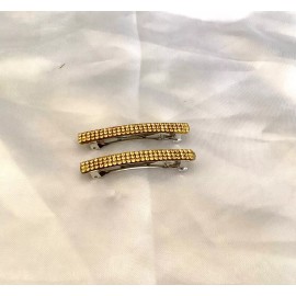 handmade Set of 2 small handmade rhinestone ribbon barrettes..you pick colors