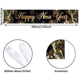 Happy New Year Banner Outdoor, 2024 Happy New Year Yard Sign, Happy New Year Decorations 2024, Happy New Years Yard Sign, NYE Decorations 2024, New Years Eve Party Supplies