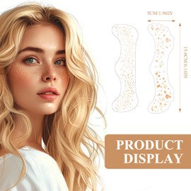 Pack of 10 Glitter Freckles, Glitter Face Freckles Tattoo, Waterproof, Golden Stars and Dots Temporary Tattoos, Suitable for Festivals, Parties, Performances (Rose Gold)