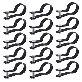 Oedema 15 Pcs 1-7/8" Chain Link Brace Band Black Iron Chain Link Fence Hardware Tension Bands with Bolts & Nuts for 1-7/8" Outside Diameter Chain Link Fence, Gate, Posts