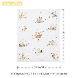 Crisky Little Bear Kid's Throw Blanket, Soft Warm Flannel Throw Blanket Gift Home Decor for Couch, Sofa, Throw Bed, All Season Decorative Blanket for Kids Boys Girls Teen Child, 50"×60"