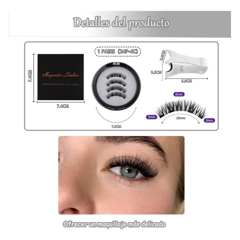 Magnetic False Eyelashes, Classic Style, With Clip