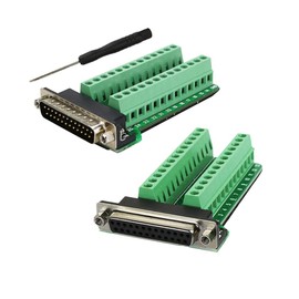 Twinklebay DB25 Breakout Connector D-sub Breakout 25 Pin Connector with Nut (Male Adapter x 1, Female Adapter x 1)