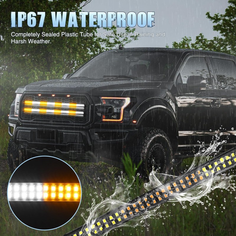 Nilight 2PCS 24 inch Truck Grille Strobe Lights Strip 384