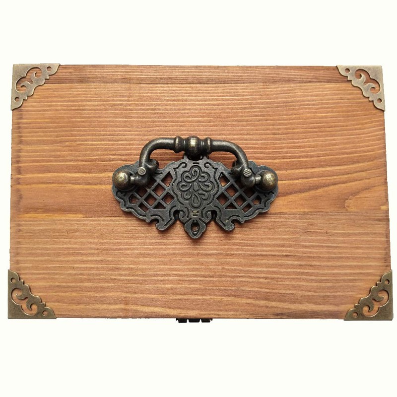 Jewelry Box Antique Lock Latch Hasp Hinges Handle Box Corner