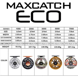 MAXIMUMCATCH Maxcatch ECO Fly Reel Large Arbor with Diecast Aluminum Body Fly Fishing Reel(3/4wt 5/6wt 7/8wt)