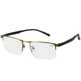 MIRYEA Progressive Multifocus Computer Reading Glasses Blue Light Blocking Multifocal Readers for Men and Women Multi Focus Eyeglasses Eyewear Anti Glare Light Weight TR90 Semi-rimless Frame