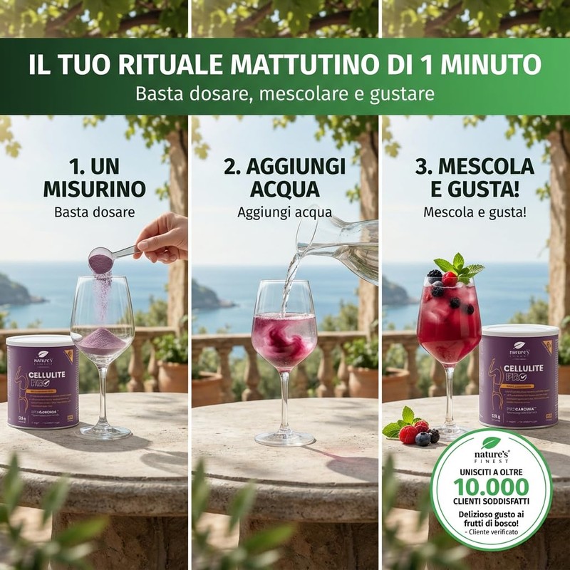 Nature's Finest Cellulite PRO, Integratore in Polvere 125 g