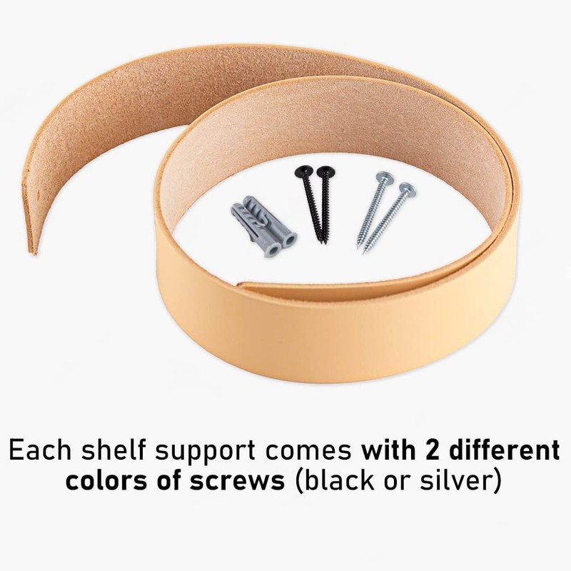 Brute Strength - Leather Shelf Brackets - Natural - Pack
