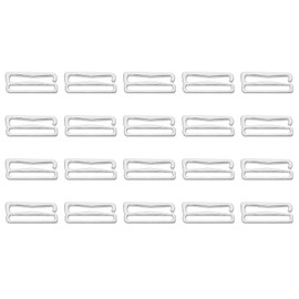 uxcell 40 Pcs 18mm 9 Shape Bra Strap Hooks, Zinc Alloy Adjustment Slide Bra Strap Clips, Bathing Suit Clasp, Bra Hooks Replacement for Underwear, Silver