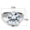 YourJewelleryBox 12mm Solitaire Simulated Diamond Engagement Ring Stainless Steel TK1823