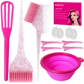 12 pcs Hair Dye Kit Professional Salon Tools with Hair Dye Brush and Bowl | Hair Bleach Kit,Dye Clips Gloves Ear Covers,for Hairstylist and Women Hair