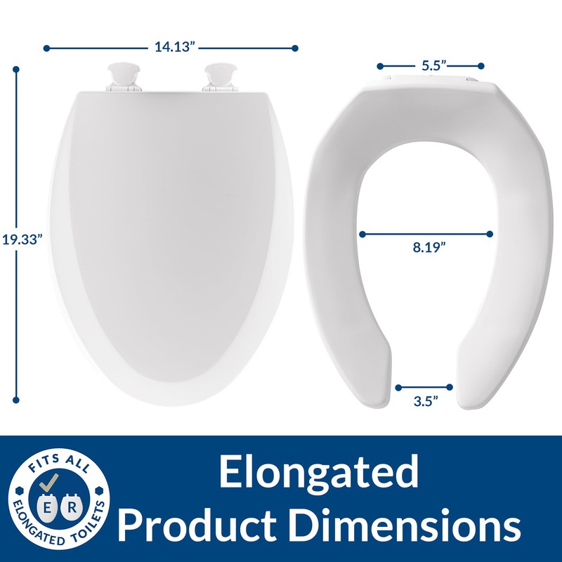 MAYFAIR 18440EC 000 Open Front Toilet Seat will Never Loosen
