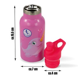 Blue Bananas 350 ml Edelstahl Trinkflasche für Kids – Hochwertige Trinkflasche Edelstahl Vakuum Flasche – mit Narwahle Motiv