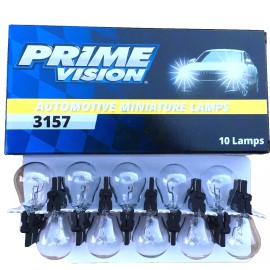 PRIME VISION Box of 10 #3157 PRIME VISION Lamp Auto Bulb Automotive Light Bulbs