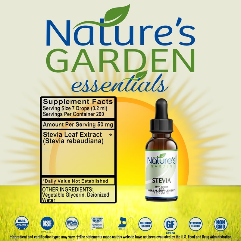 Nature's Garden - Stevia - 2 oz Liquid- Single Alcohol