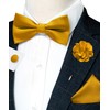 JEMYGINS Men's Twill Bow Tie in Plain with Pocket Square