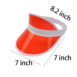 6 pcs Plastic Sun Visors Hat in 6 Colors, Clear UV Protection Cap Beach Sunhat Beach Golf Hat for Women and Men