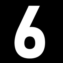 Pack of 5 10cm/3.9" Waterproof House Number Wheelie Bin Stickers - Recycling Box Text Sticker - Party Age Decorations - Numbers for Wheelie Bins - Peel & Stick (6)