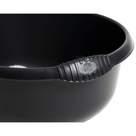 2 X Black High Grade 36cm Medium Circular Round Washing Up Bowl Basin Mixing