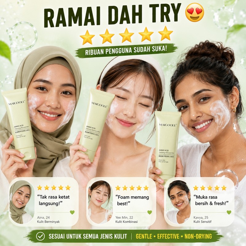 MAIGOOLE Amino Acid Facial Cleanser 120g | Gentle Foaming Face