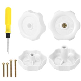 lasuroa 4pcs RV Window and Vent Knob, Universal RV Roof Turn Latch Vent Knobs Window Crank Handle with 2 Sizes Screws Screwdriver Replacement Parts Accessories for Most Camper Trailer(White)
