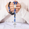 Nazareth Store Black Beads Blue Paracord Rosary Rugged Beaded Necklace