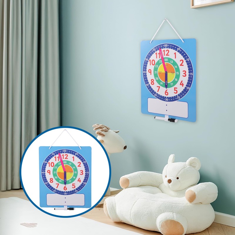 Lurrose Time Educational Aid Magnetic Clock Children Toy Clock Learning