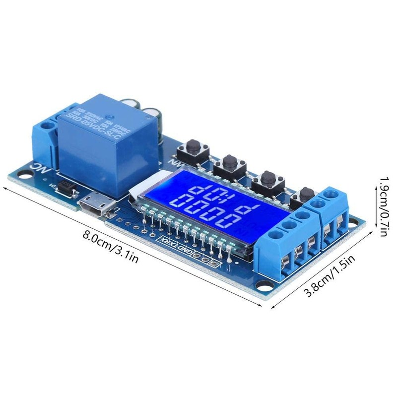 12V Trigger Timer, Cycle Trigger Delay Timer Switch 6-30v, 0.01secs-9999min