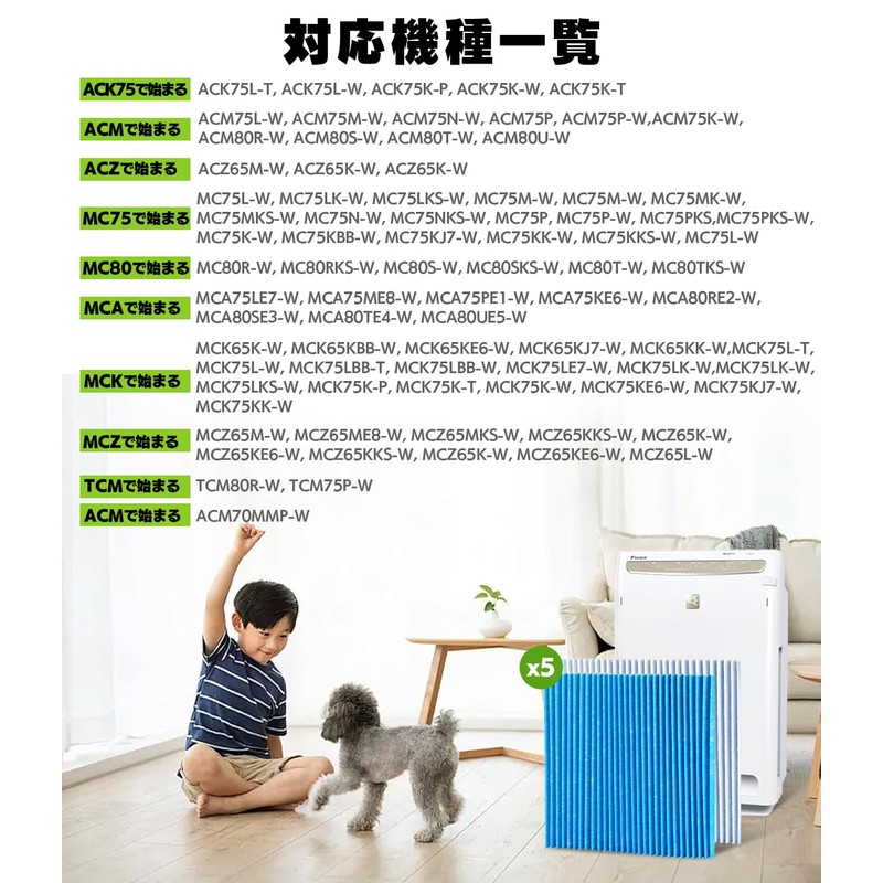 MSHNE Daikin Air Purifier Replacement Filter Pleated Filter Compatible with