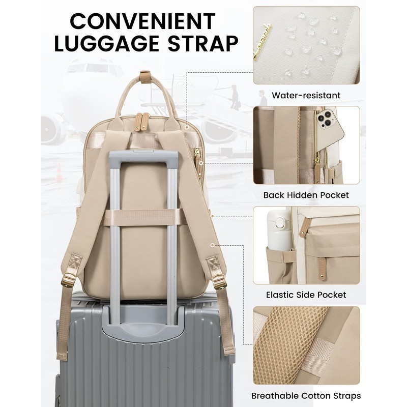 LOVEVOOK Women's Backpack Beige Khaki