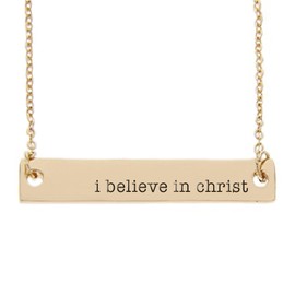 I Believe in Christ Bar Necklace - LDS Jewelry - LDS Necklace (American Typewriter Font)