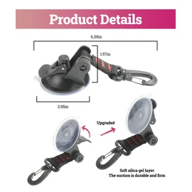 Flaconi 4pcs Suction Cup Car, Suction Cup Hooks, Suction Cup Hooks, Camping Suction Hooks, Extra Strong, Suction Cups with Hooks, Suction Cups Camping, Car Suction Cup Hooks, Suitable for Car Awnings