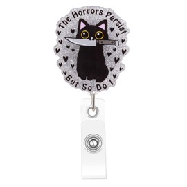Kimoli Cute Nurse Badge Reel Funny Black Cat Badge Reel Nursing Retractable Id Card Holder with Clip for Doctor Medical Worker Teacher Healthcare Nurse Gifts