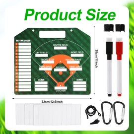 NQEUEPN Magnetic Baseball Lineup Board Set, English Version Baseball Clipboard Cards Softball Lineup Board for Dugout Training Equipment for Coaches Baseball Coaching Accessories Gear Gifts
