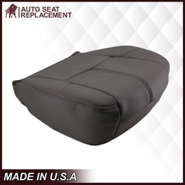 2007 2008 2009 2010 2011 2012 2013 2014 Chevy Silverado Synthetic Leather Seat Cover Replacement, 2007-14 Chevy Silverado Tahoe Suburban Covers (Driver Bottom & Top, Dark Titanium (Dark Gray))