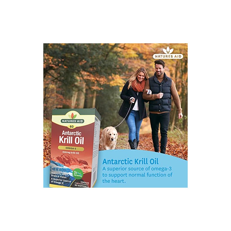 Natures Aid 500mg Krill Oil Capsules - Pack of 60